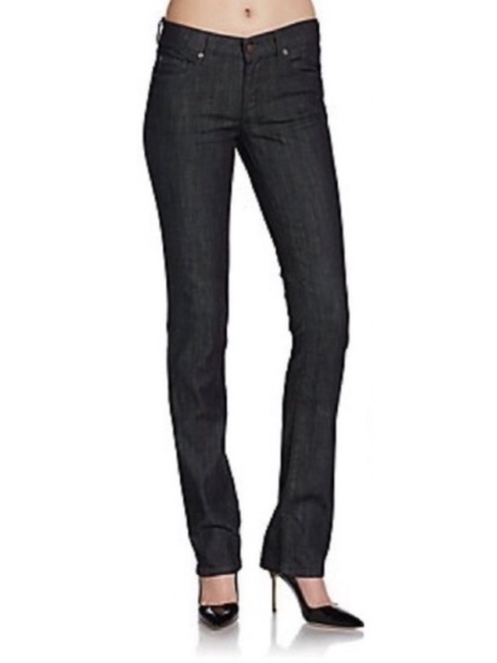 David Kahn Jeans Size 25 Black Stretch Skinny Jeans Made USA Premium Denim